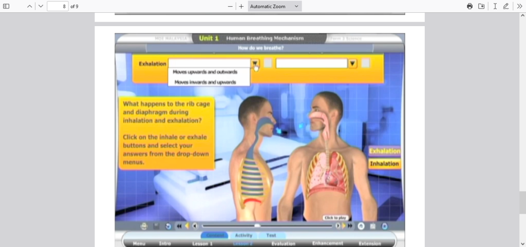 E-learning courseware screenshot